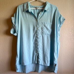 Orvis Short Sleeve Light Blue Button-Up Shirt Women’s XL